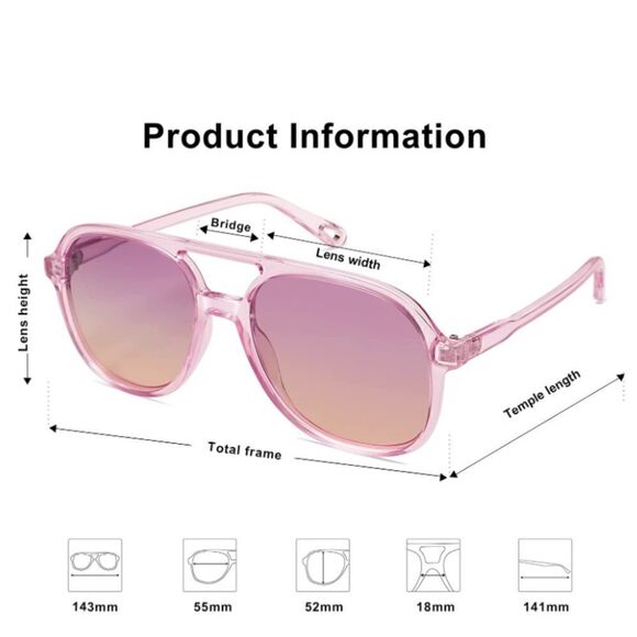 Retro Aviator Sunglasses   - Picture 3 of 3